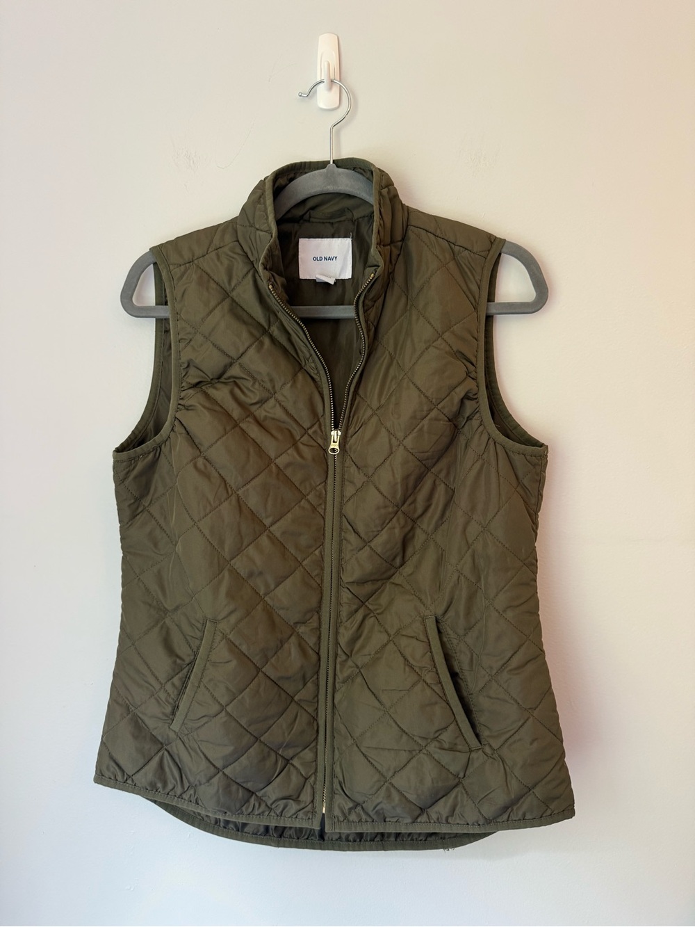 Old Navy Quilted Vest Olive Green